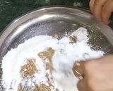 A picture of step 4 of Singhare Ke Ladoo(water chestnuts).