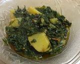 A picture of step 3 of Alu Palak.