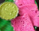 A picture of step 4 of Beetroot Neer Dosa.