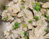 A picture of step 2 of Two peas Imli sandwich.