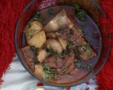 A picture of step 3 of Beaf Alu Arvi Ka Salan.