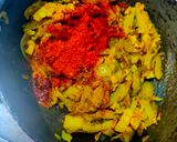 A picture of step 4 of Karela nu shak.