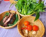 Foto langkah ke 2 dari resep Sambal ikan asap tumis daun ketela.