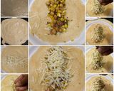 A picture of step 5 of Corn chana roll.