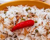 A picture of step 6 of Matar Pulao.