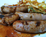 Foto del paso 5 de la receta: Longaniza de cerdo con anisete cúrcuma kebab y champiñones