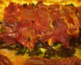 A picture of step 6 of Broccoli, Gruyere & Parma ham quiche.