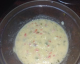 Foto del paso 2 de la receta: Bocadillo de tortilla de papas cocidas, bacalao y pimiento