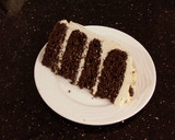 A picture of step 26 of Mocha Layer Cake with Whipped Mascarpone Cream and a Coffee Glaze Drizzle.