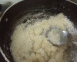 A picture of step 3 of Kesariya coconut laddoo.