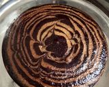 A picture of step 6 of Eggless zebra cake.