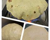 A picture of step 3 of Atta Ragi Matar Roti.