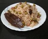 A picture of step 8 of Matar Pulao.