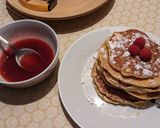 Foto del paso 8 de la receta Tortitas esponjosas con sirope de frambuesas