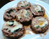 A picture of step 4 of Meat Pinwheels with Ham, Cheese, and Spinach.