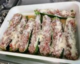 Une image de l'étape 17 de Courgettes et poivrons farcis bœuf, tomates et oignon.