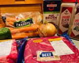 A picture of step 1 of Crockpot Chuck Roast Soup.