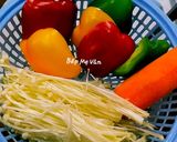 Hình bước làm 1 của món Thịt bò ba chỉ Mỹ cuộn rau củ nướng nồi chiên ko dầu