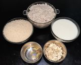 A picture of step 1 of Coconut Barfi.