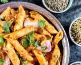A picture of step 12 of Kadhai pasta masala.