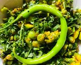 A picture of step 5 of Lilva beans Broccoli bhaji.