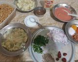 A picture of step 1 of Aloo chana masala.