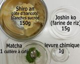 Une image de l'étape 1 de Wagashi comme le biscuit en pâte d'haricots et farine de riz.