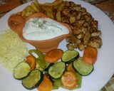 Gyros hasábburgonyával, grillezett zöldséggel és tzatziki mártással recept fázis 6 fotója
