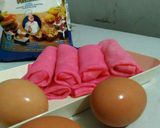 Foto langkah ke 6 dari resep Dadar Gulung Pink Vla Durian #PeduliKankerPayudara.