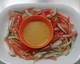 A picture of step 8 of Fresh garden salad in vinegrate dressing/sauce.