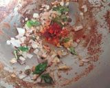 A picture of step 2 of Sagpaita- Bathua saag with chilka urad dal.