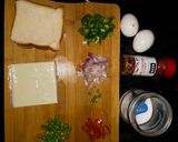 A picture of step 1 of Veggie bread omelet.