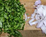 A picture of step 1 of Spinach pakoda.