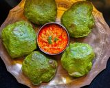 A picture of step 5 of Methi Palak Poori.