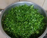 A picture of step 8 of Aalu palak.