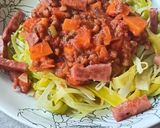 Une image de l'étape 4 de BOLOGNAISE de LENTILLES tagliatelles de poireaux.