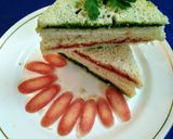 A picture of step 5 of Tri colour sandwich.