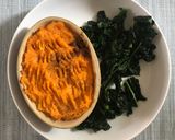 A picture of step 9 of Cottage pie with vegetable mash top and black cabbage.