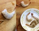 A picture of step 3 of Savory steamed egg custard with shrimp in radish cup.