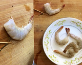 A picture of step 3 of Savory steamed egg custard with shrimp in radish cup.