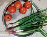 A picture of step 1 of Green onion sabji.