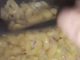 Instant Macaroni with leftover karahi