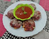 A picture of step 7 of Beetroot tikki.