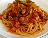 Foto del paso 1 de la receta: Espaguetis con espárragos, salsa de verduras con tomate y pollo