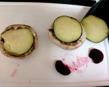 A picture of step 2 of My Aubergine, Beetroot + mozzarella Stuffed Mushrooms 😗.