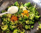 A picture of step 4 of Broccoli Leek Peas Palak Green Pulav.