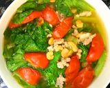 Hình bước làm 4 của món Canh rau xà lách nấu tôm thịt
