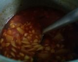 A picture of step 6 of Aloo Corn Pasta in red gravy.