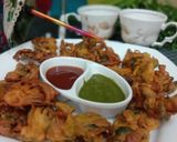 A picture of step 7 of Palak Pakoda.