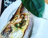 Hình bước làm 4 của món Sò mai nướng mỡ hành + trứng gà ta 😋😋